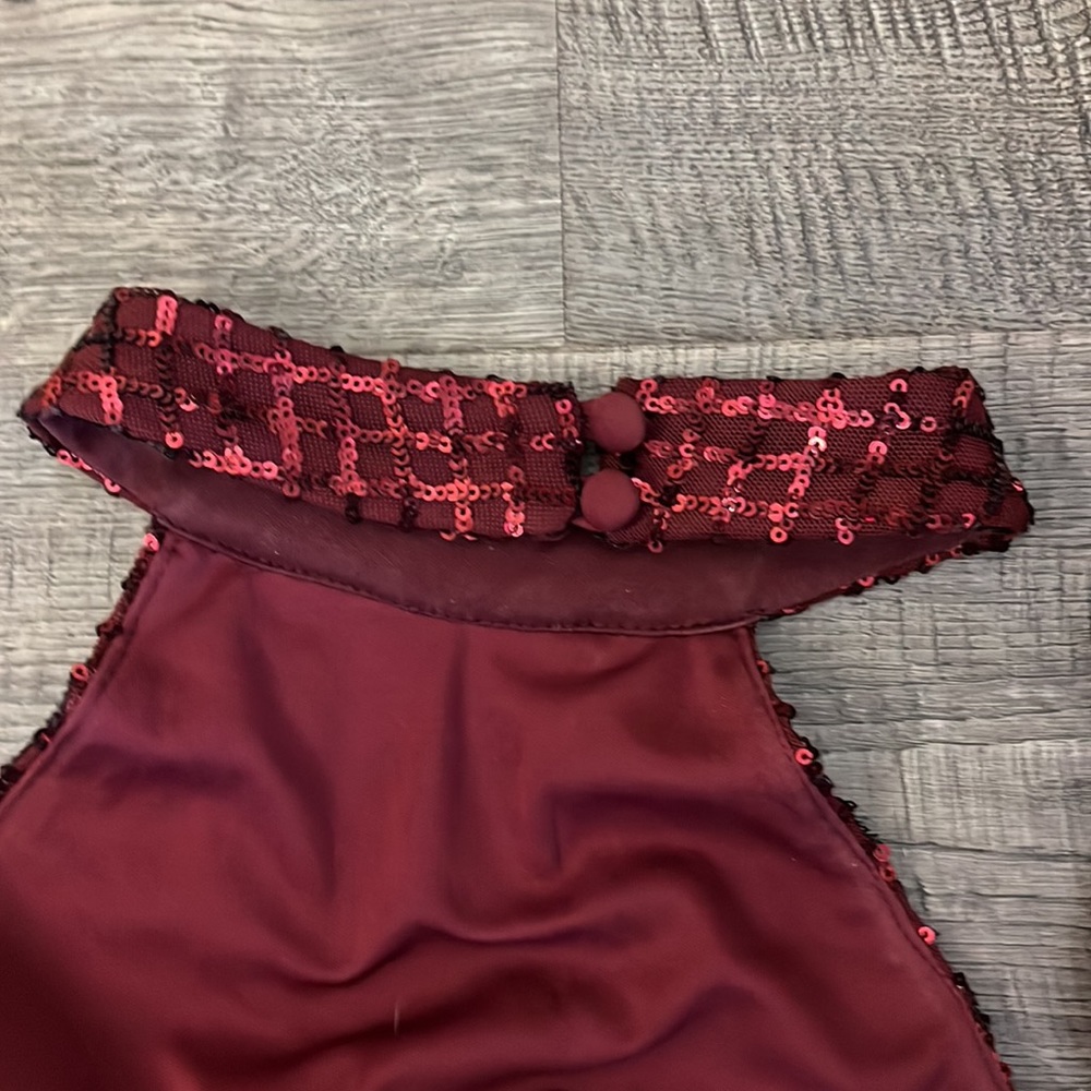 Mauve Sparkle Sequin Halter Jumpsuit Size 12 - image 3